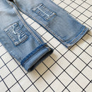 IENENS 4-11Y Boys Slim Straight Jeans Summer Classic Light Color Bottoms Children Denim Long Pants Kids Baby Boy Casual Trouser