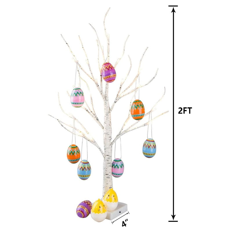 60cm birch LED light Easter decorations for home Easter artificial tree wedding decor lights happy Easter house home light gift