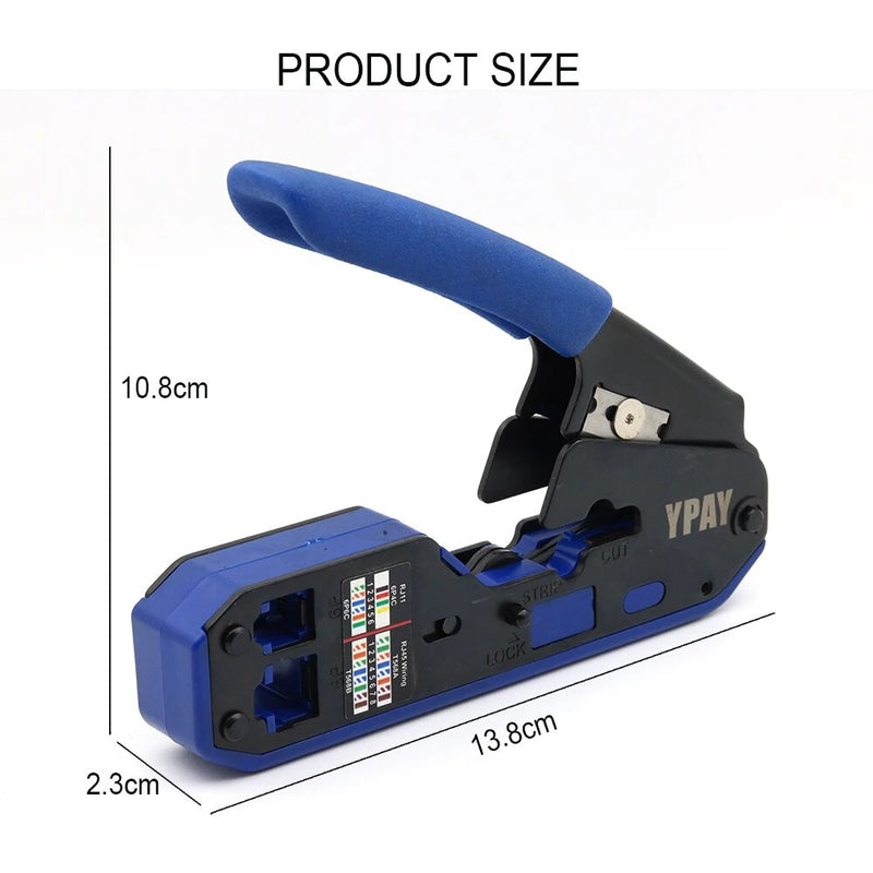 YPAY RJ45 crimping tools pliers network cable crimper wire stripper cutter ethernet clip tongs RG45 cat6 cat5e cat5 cat3 RJ11