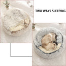Hundebett Katzenbett Rund Plüsch Katze Warmes Bett Haus Weiches Langes Plüschbett Für Kleine Hunde Für Katzen Nest 2 In 1 Katzenbett