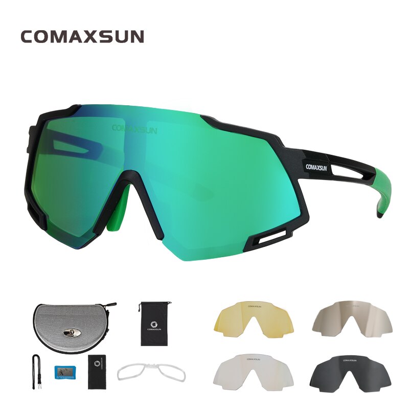 Comaxsun Professional Polarized Cycling Glasses MTB Road Bike Goggles Outdoor Sports Bicycle Sunglasses UV 400 With 5 Lens TR90