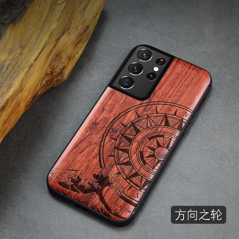 For Samsung Galaxy S21 Ultra Case Boogic Original Wood funda S21 S21+ Wood Cover Phone Case For Samsung S21 Ultra