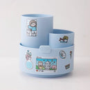 MINKYS Multifunctional 3 Grid 360 Degree Rotating Pen Holder Desktop Organizer Large Capacity Pencil Box School Stationery
