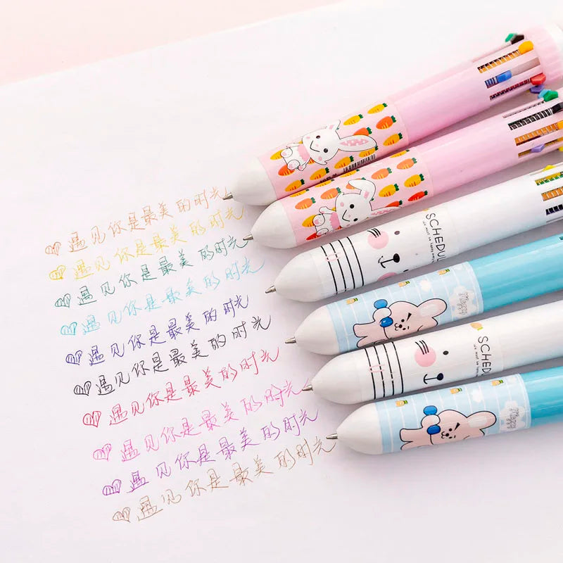 10 Colors Ballpoint Pen Kawaii Stationery Cute Pens Novelty Cute Kawaii Pen Student Writing Gel Pens Learning Office Supplies