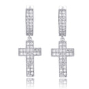 TOPGRILLZ Zirkonia Bling Iced Kreuz Ohrring Gold Silber Farbe Kupfer Material Ohrringe für Herren Damen Hip Hop Rock Schmuck