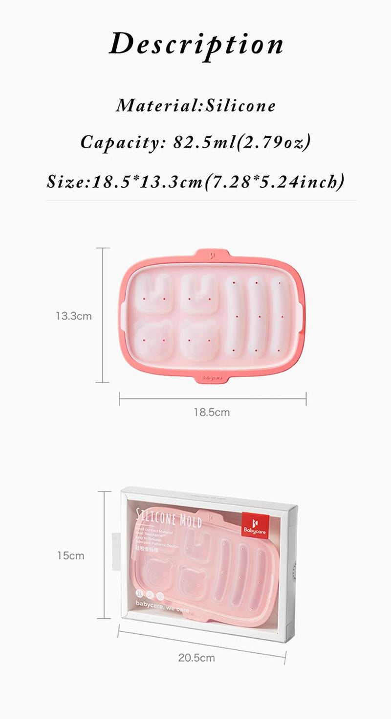 BC Babycare Silicone Cute Shape DIY Sausage Making Mould Reusable Hot Dog Maker Molds Safe Baby Food Supplement Storage BPA Free