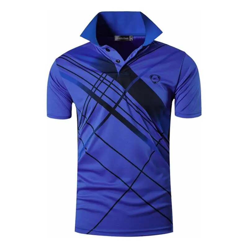 jeansian Men's Sport Tee Polo Shirts POLOS Poloshirts Golf Tennis Badminton Dry Fit Short Sleeve LSL226 Blue