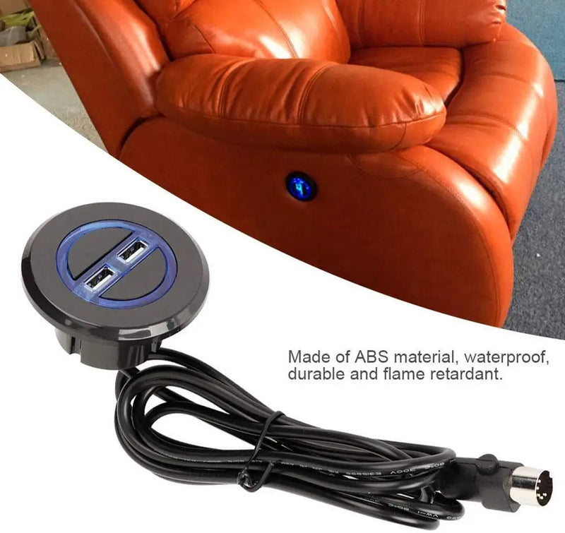 Smart home massage chair electric sofa repair round double USB charging interface wired hand controller