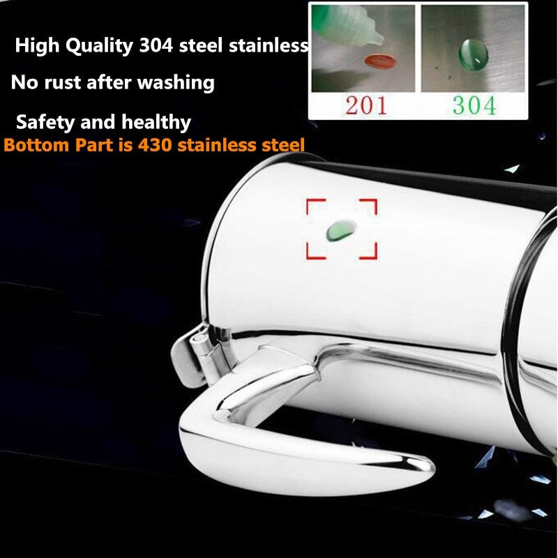 300/500ML 304 Stainless Steel Coffee Geyser Maker Stove Top Induction Cooker Espresso Moka Pot Italian Coffee Machine