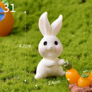 Easter Bunny Decoration Mini Resin Rabbit Craft Miniature Figurine Landscape Model Home Desktop Decor Fairy Garden Decoration
