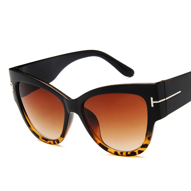 New Fashion Brand Designer Cat Eye Women Sunglasses Female Gradient Points Sun Glasses Big Oculos feminino de sol UV400