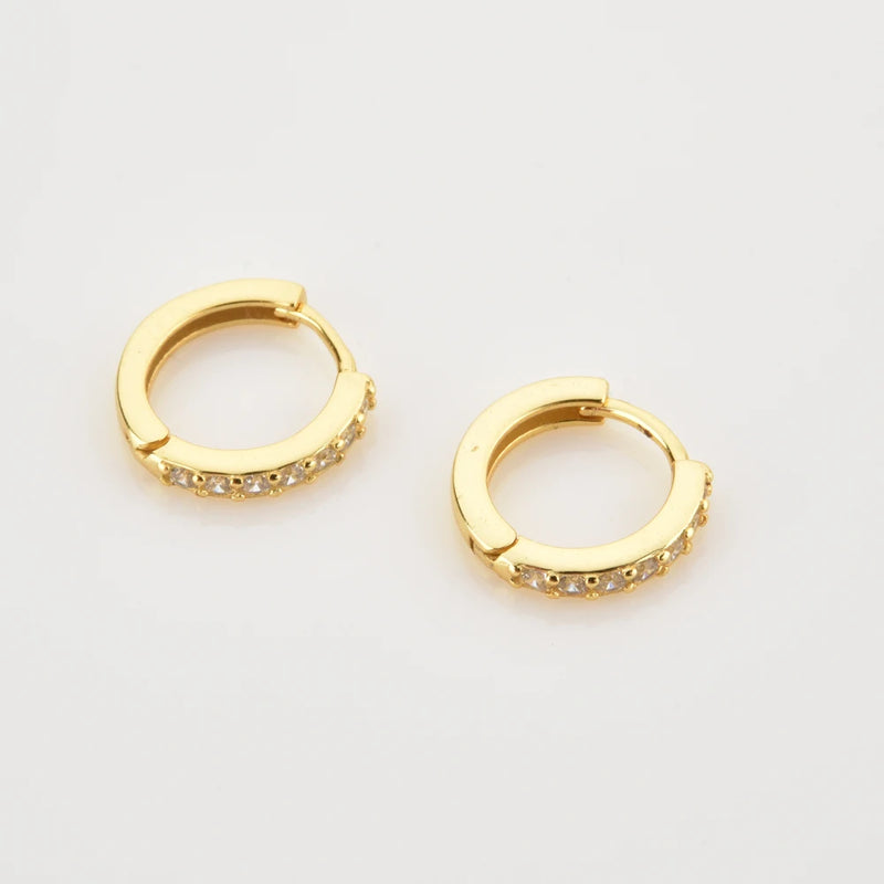 ANDYWEN 925 Sterling Silver Gold Clear 5mm 6mm 7mm 8mm 9mm Huggies Circle Piercing Hoops Earring Women Luxury Jewelry Gift