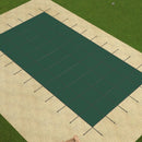 SucceBuy Pool Safety Cover Rectangle Inground Pool Cover Green Mesh Solid Pool Safety Cover For Winter Safety Swim Pool Cover
