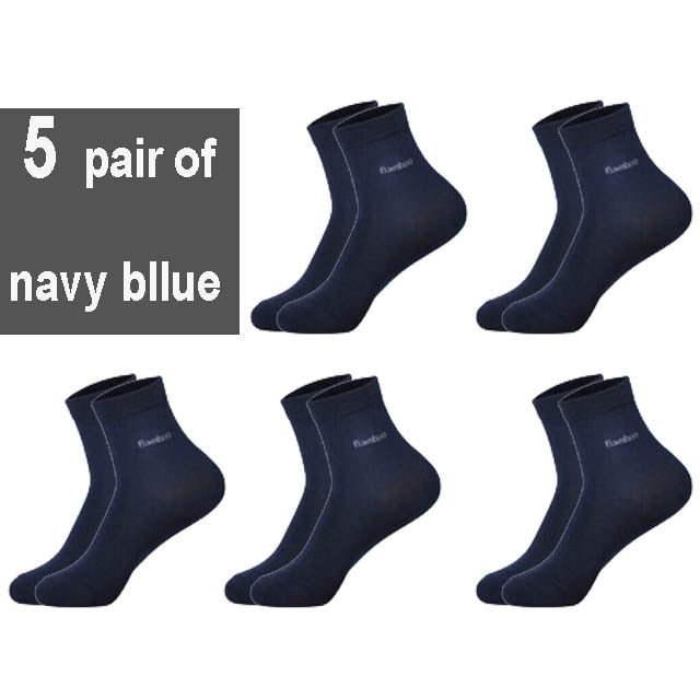 10PCS=5pair High Quality New Bamboo Fiber Socks Men Casual Business Breatheable Men&