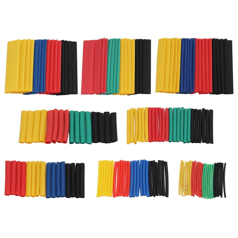 164pcs 328pcs 2:1  Heat Shrink Tube Kit Shrinking Assorted Polyolefin Insulation Sleeving Wire Cable 8 Sizes