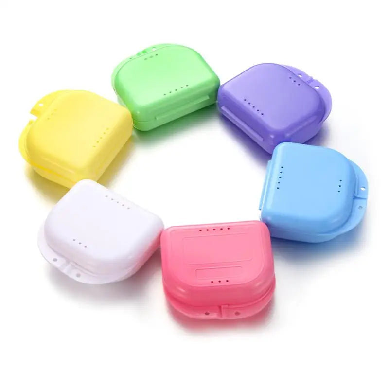 6 Colors Fake Teeth Orthodontic Case Tooth Retainer Mouth Guard Denture Storage Plastic Box Oral Hygiene Supplies Box Case