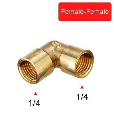 1/8" 1/4" 3/8" 1/2" Female x Male Thread 90 Deg Brass Elbow Pipe Fitting Connector Coupler For Water Fuel Copper