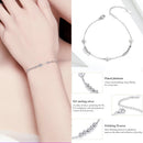 BISAER 925 Sterling Silber Runde Glücksblaue Böse Augen Liebe Herz Offene Armreifen Damen &amp; Mädchen Silber Armbänder Mode Schmuck