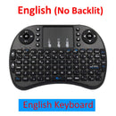 3 Colors Backlit i8 Mini Wireless Keyboard 2.4ghz English Russian 3 Colour Air Mouse with Touchpad Remote Control Android TV Box