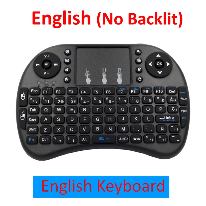 3 Colors Backlit i8 Mini Wireless Keyboard 2.4ghz English Russian 3 Colour Air Mouse with Touchpad Remote Control Android TV Box