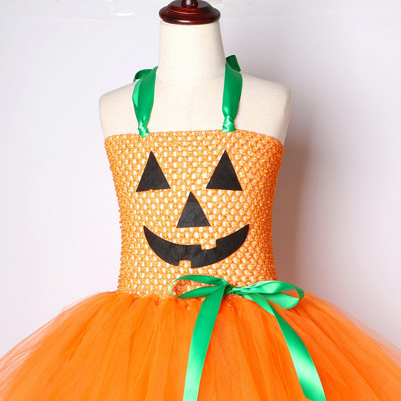 Pumpkin Dresses for Baby Girls Tutu Dress with Witch Hat Halloween Costume for Kids Girl Pumpkin Clothes for Carnival Party