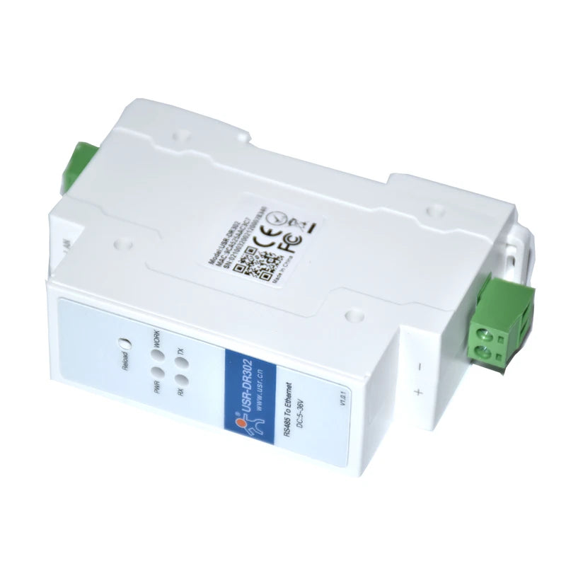 USR-DR302 DIN-Rail RS485 Serial to Ethernet Converter Bidirectional Transparent Transmission Between RS485 and RJ45