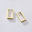 Vnox Minimalist Square Hoop Earrings for Women,Gold Color Stainless Steel Rectangle Ear Jewelry, Chic Simple Geometric Jewelry
