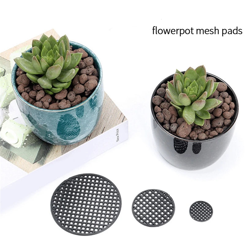 20Pcs Flower Pot Hole Mesh Pad Bonsai Pot Bottom Grid Mat Prevent Soil Loss Breathable Gasket Leakproof Drainage Bottom Mat