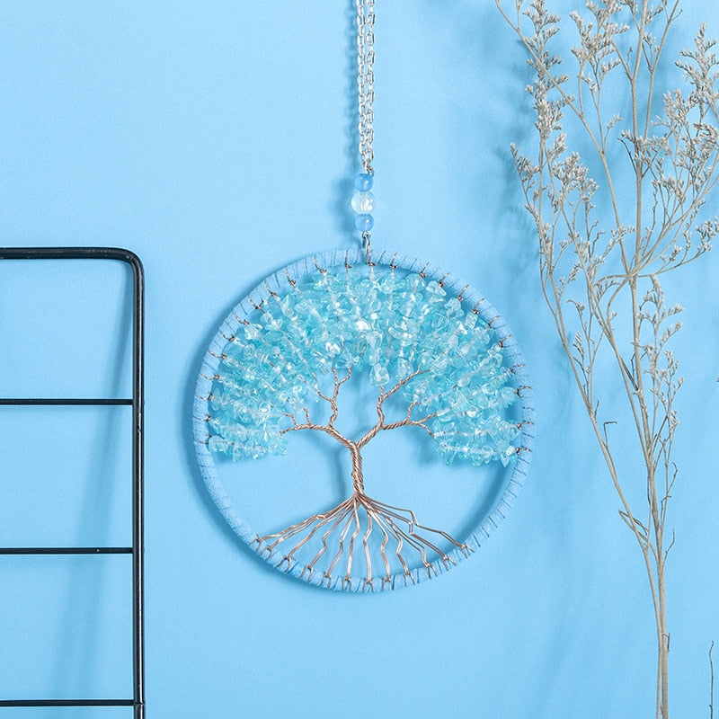 Handmade Weave Dream Catcher With Light Natural Feather Tree of life Dreamcatcher Decor Hanging Pendant Girl Gifts Room Decor