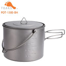 TOAKS TITANIUM POT WITH BAIL HANDLE Outdoor Camping Pot Lightweight Equipment 750ml, 1100ml, 1300ml, 1600ml, 2000ml