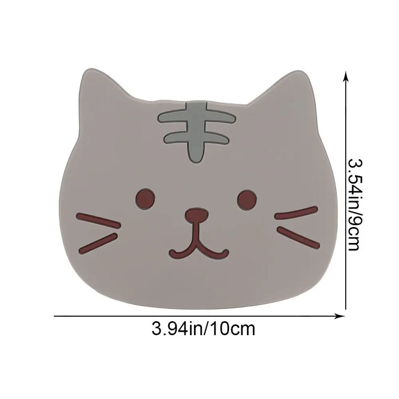 Cartoon Cat Shaped Tea Mat Cup Holder Mat Coffee Drinks Drink Silicon Coaster Hot Drink Stand Insulated Pad Kitchen Accessories