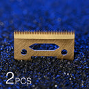 2/10 2-Loch Keramik-Wechselklinge mit gestaffelter Zahnung und Box für kabellose Haarschneidemaschine, austauschbare Klinge, weiß, schwarz, goldfarben