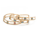 Lucky Eye Open Cuff Bangle Bracelet Gold Color Copper Multi Color Turkish Evil Eye Bangle for Women Girls Fashion Jewelry BD168