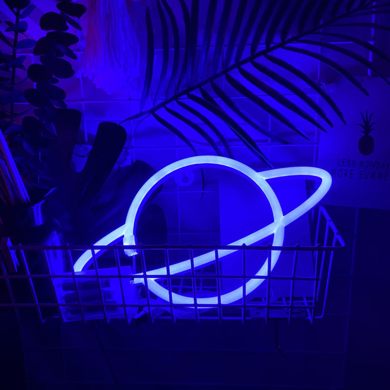 Neon Sign Alien Face Shaped Wall Hanging Lights for Home Children&