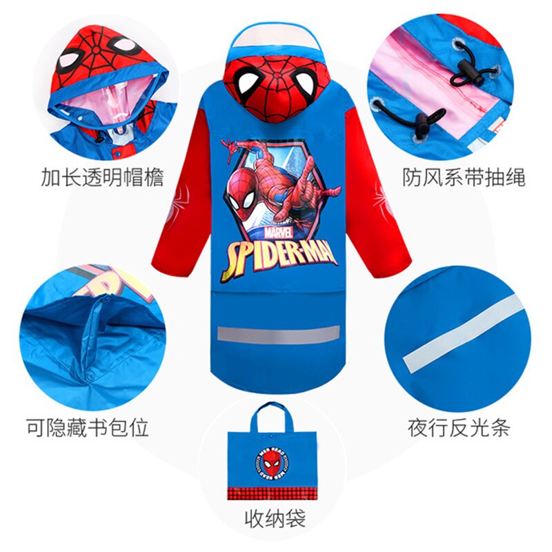 Captain High Quality kids Raincoat Inflatable Cap Children US Captain  Rainproof Poncho Boys Rainwear Rainsuit Outdoor gifts