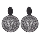 Wholesale Of New Korean Personality Black Ring Temperament Hollow-out Pattern Pendant Earrings In 2019 Earrings For Women