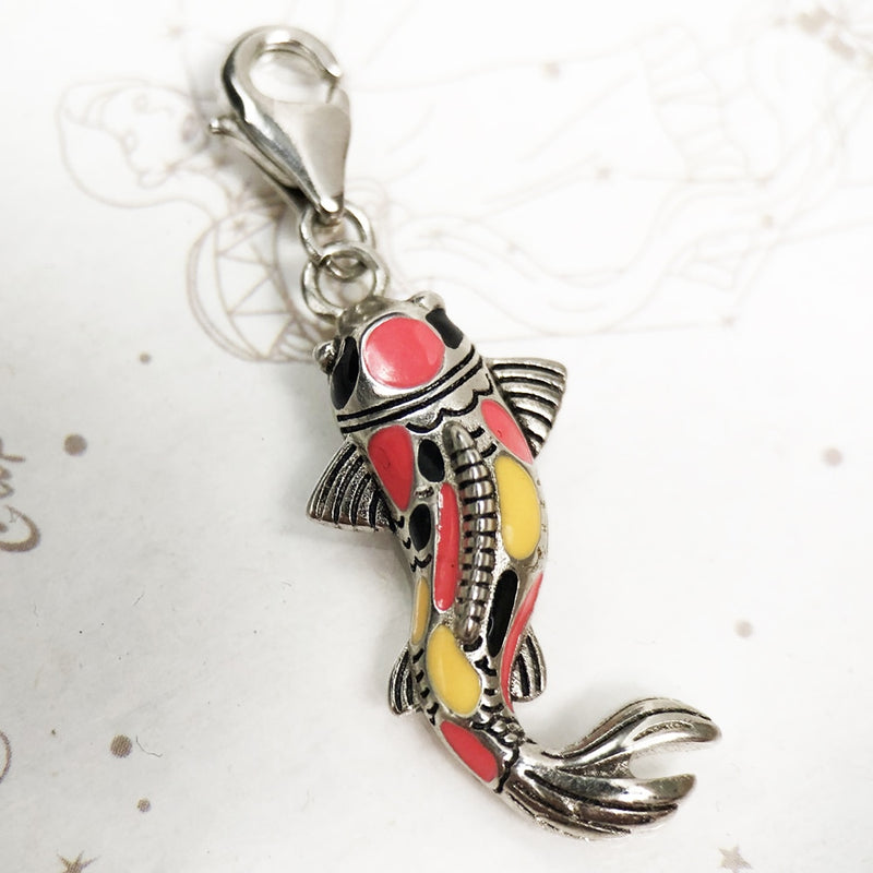 Colorful Koi Fish Charm Europe Style Club Good Jewelry Trendy Gift In 925 Sterling Silver