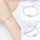 BISAER 925 Sterling Silber Runde Glücksblaue Böse Augen Liebe Herz Offene Armreifen Damen &amp; Mädchen Silber Armbänder Mode Schmuck