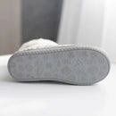 comemore Winter Home Cotton Warm Boots Soft Bottom Non-slip Female Furry Cloud Slipper Women's Home Slipper Flat Shoes for Women
