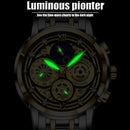 LIGE Chronograph Men Watches Waterproof Stainless Steel Luxury Hollow Man Wristwatch Large Dial Auto Date Quartz Watch Clock+Box