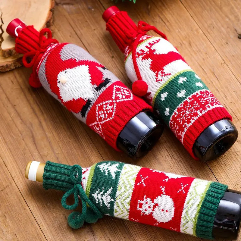 Christmas Wine Bottle Cover Merry Christmas Decorations For Home Christmas Ornament Xmas Table Decor New Year 2025 Navidad Gift