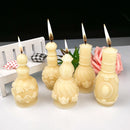 New Classical 3D Silicone Candle Mold Floral Carving Round Mold New Eve Party Christmas Decor Candles Wax Resin Mould