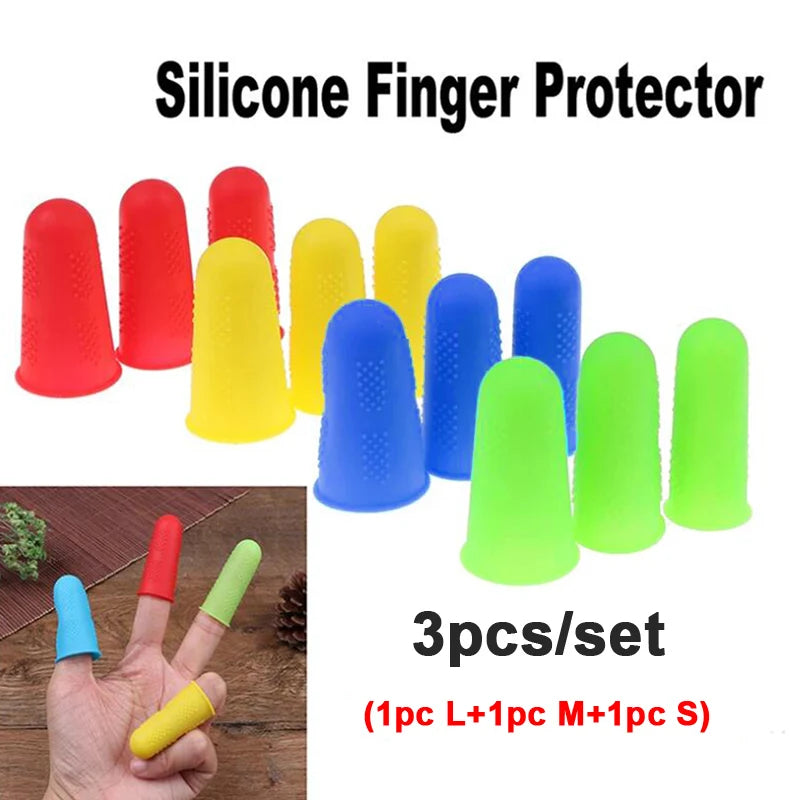 Silicone Finger Protector Sleeve Cover Anti-cut Heat Resistant Finger Sleeves Great Cooking Kitchen Tools
