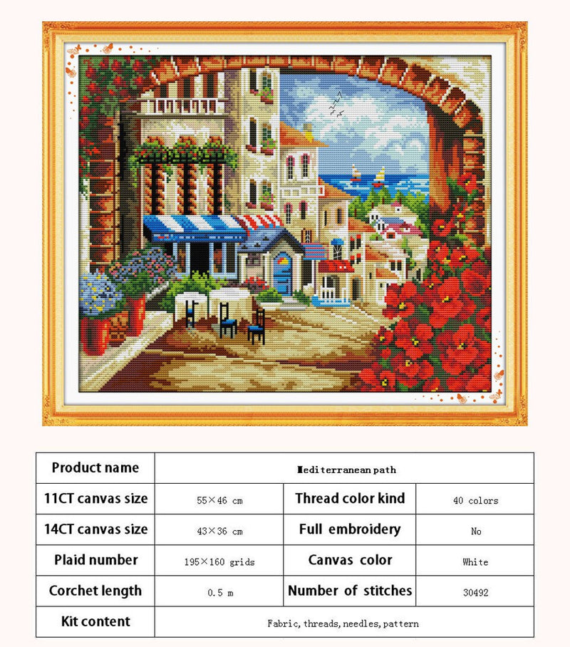 Leisurely Cabin House Scenery Patterns Counted 11CT 14CT Cross Stitch Sets DIY Cross-stitch Kit Embroidery Needlework Home Decor