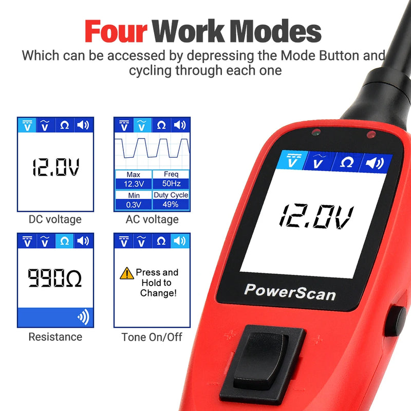 Autel PowerScan PS100 12V 24V Electrical System Auto Circuit Tester Power Probe BMS Short Open Finder Car Repair Diagnosis Tools