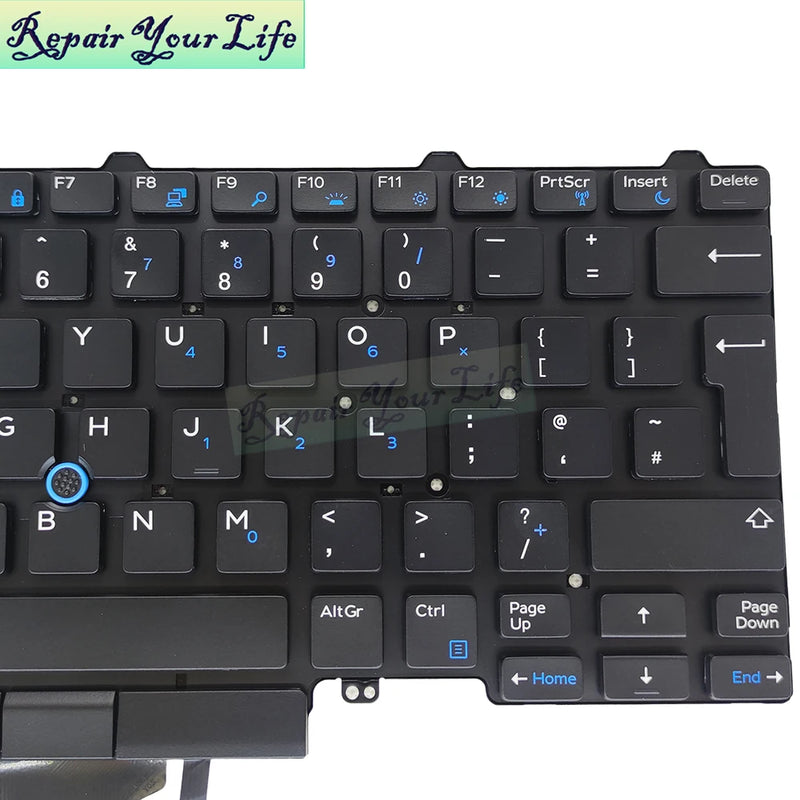 UK/GB PT-BR Brazil Backlit keyboard For Dell Latitude 3340 E5450 E7480 E7470 E7450 0W24RK 08NC1K Notebook PC Keyboards Backlight