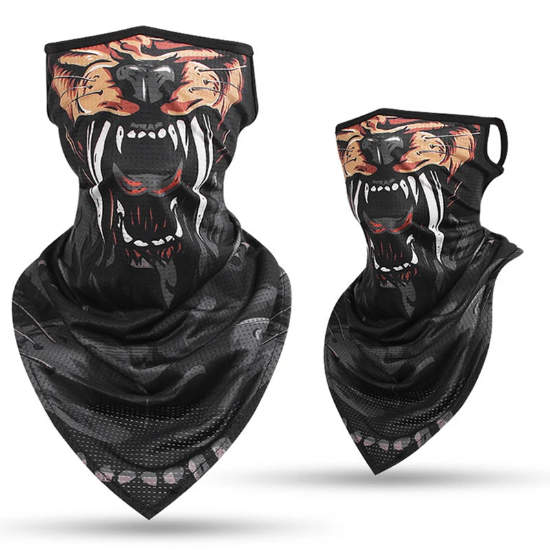 Animal Print Sport Scarf Cycling Bandana Hiking Hunting Camping Neck Warmer Face Cover Gaiter Women Men Balaclava Triangle Mask