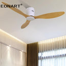 52 Inch Decorative DC Ceiling Fan With Remote Control Without Light Black ABS Ceiling Fans with light 220v Ventilador De Techo