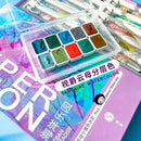 Super Vision Mica Chameleon Layered Color Metallic Watercolor Paint Hand-painted Flash Pigment Pearlescent Acuarelas Nail Art