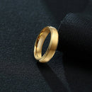 Vnox Black Tungsten Rings for Men 5MM Thin Gold-color Wedding Rings for Male Jewelry